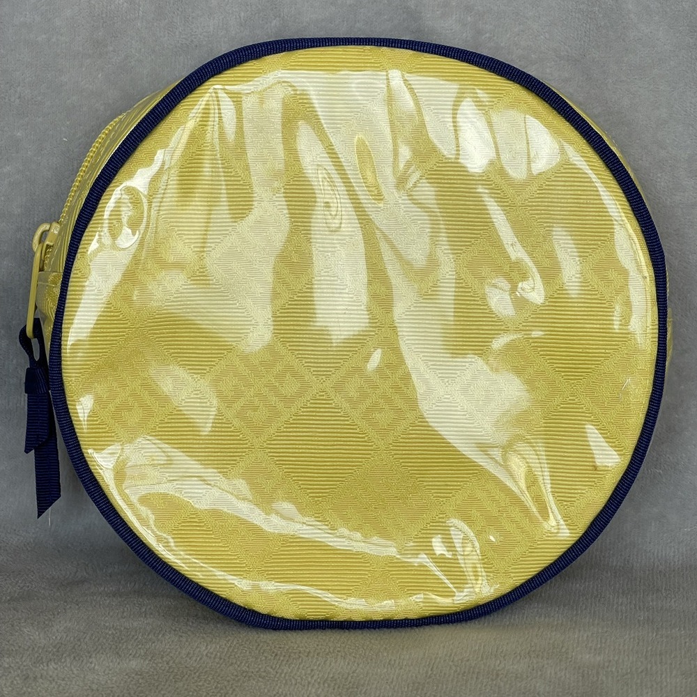 Amarige de Givenchy Yellow Navy Cosmetic Travel Pouch Round Zip Bag - Picture 2 of 6